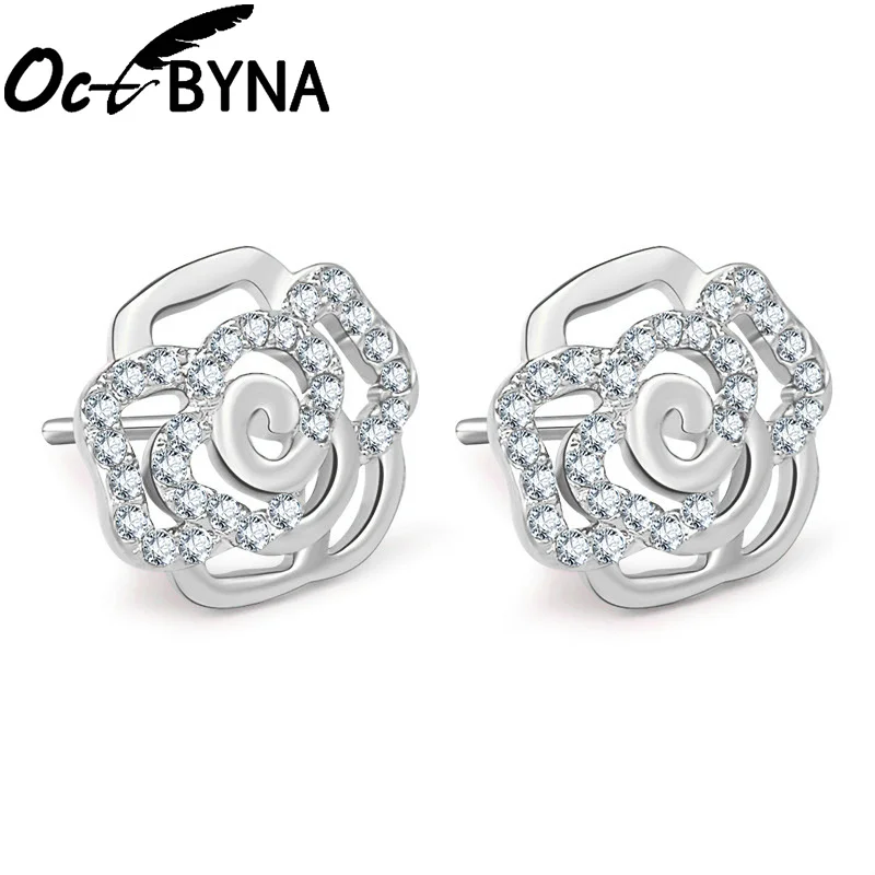 Женские серьги гвоздики в виде цветка Octbyna темпераментные форме ювелирные