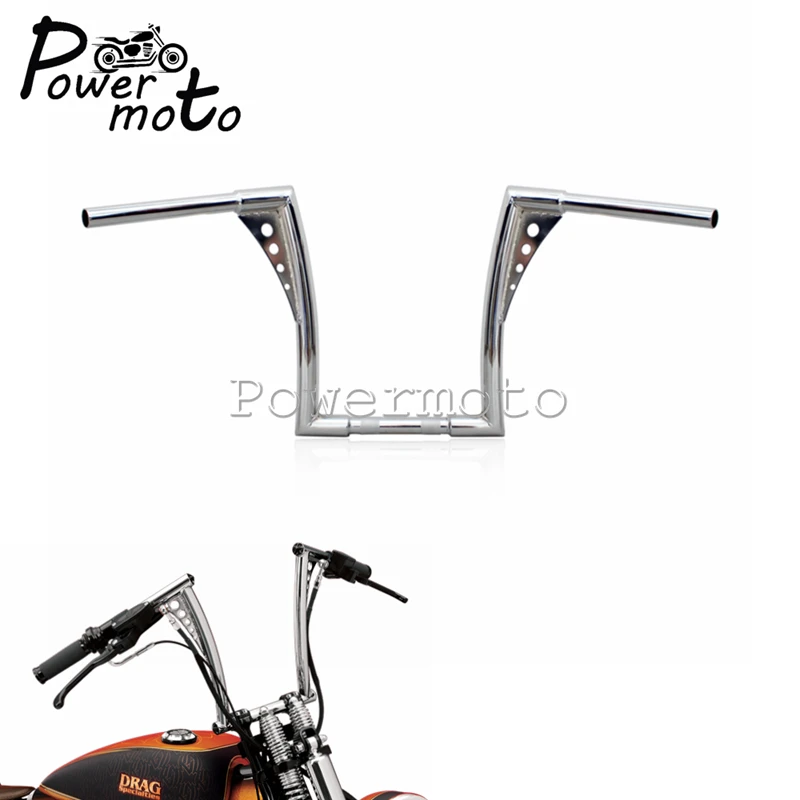 Steel Ape Hangers Fat 1-1//4/" Bars 12/" Rise Handlebars For Harley FLST XL Custom