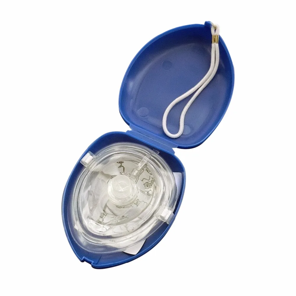 2Pcs/Pack goodCPR Resuscitator First Aid Rescue Mask Mouth To Mouth With One-way Valve Health Care Emergency Training Blue Color