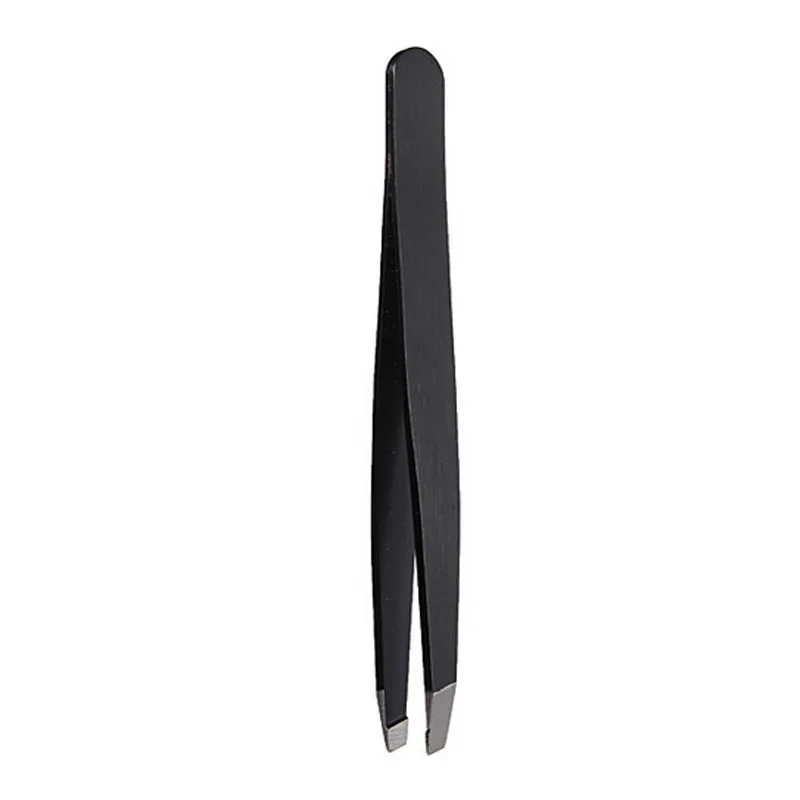 Высококачественный Профессиональный Наклонный наконечник из нержавеющей стали для удаления волос пинцет для бровей инструмент черный