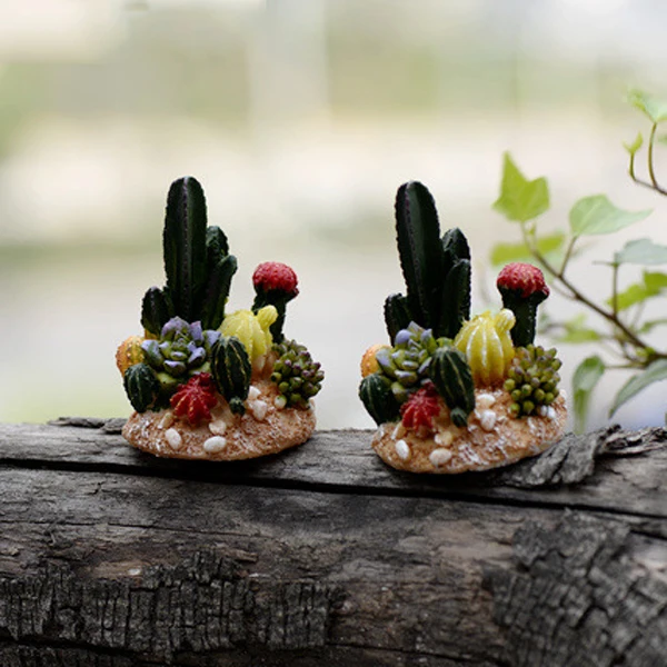 3 unids mini totoro pote decoración cactus miniaturas de hadas ...