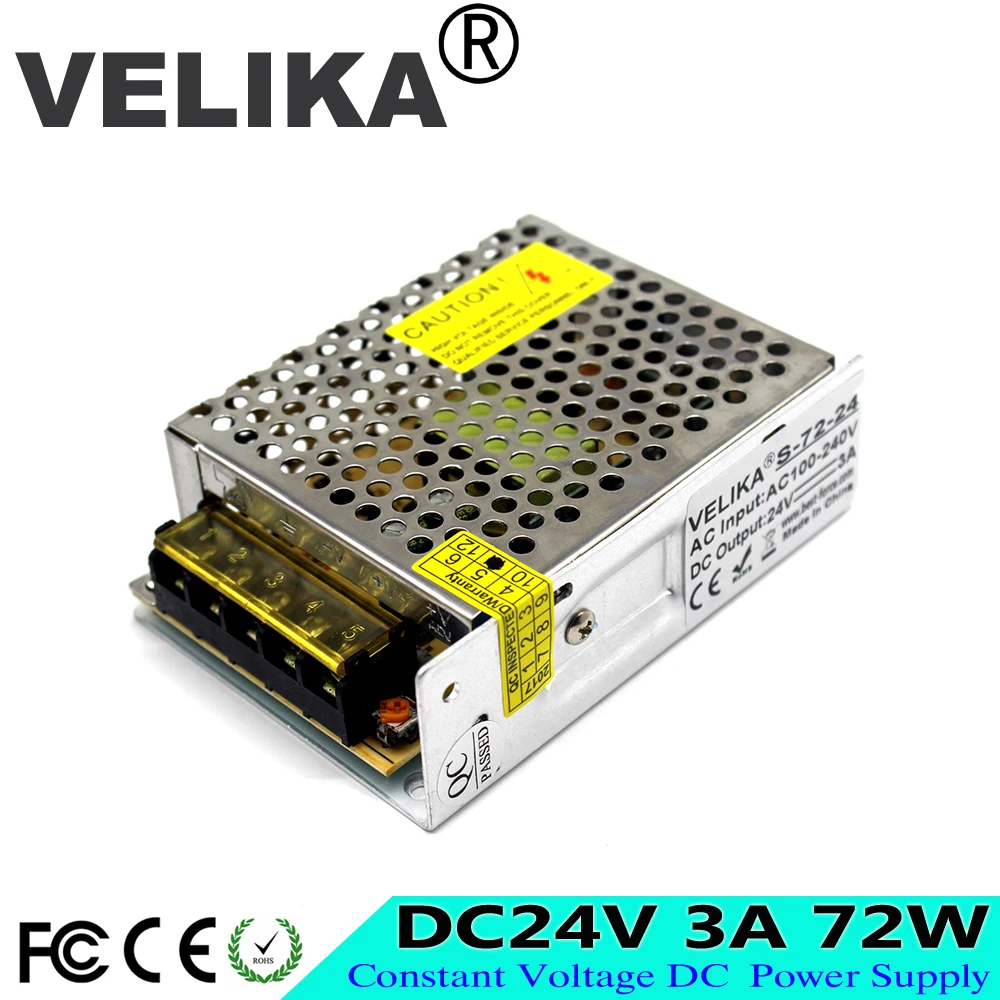 DC24V 3A 72 Вт импульсный источник питания светодиодный трансформатор драйвера 220В