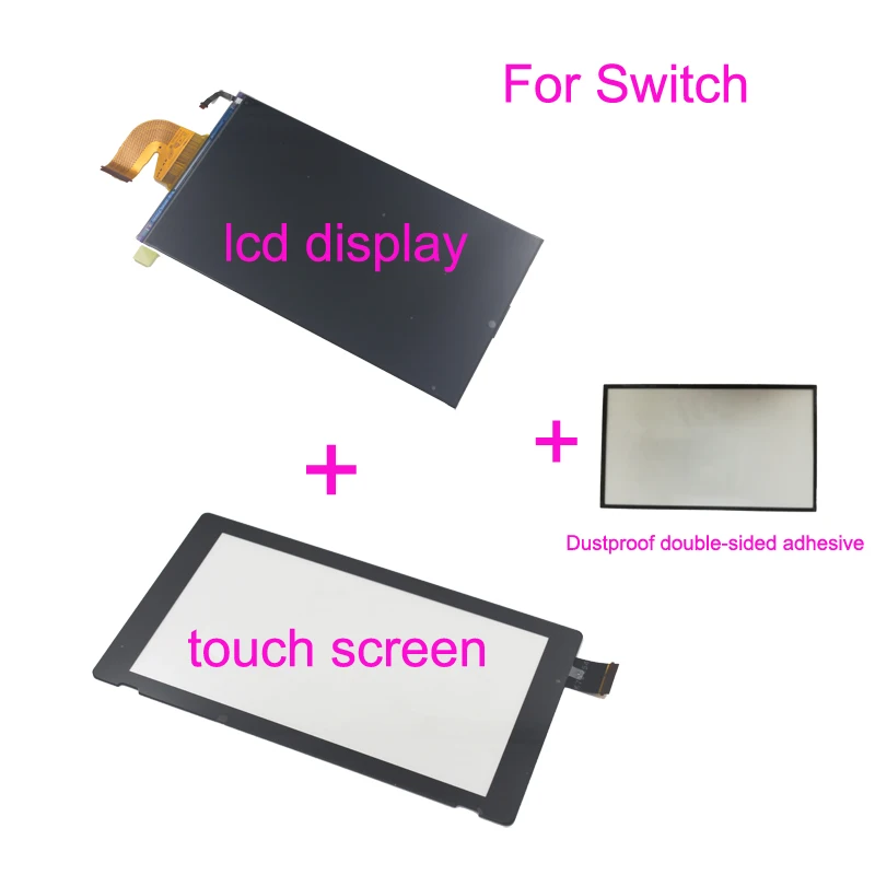 3 шт./лот для NS Switch Оригинальный Новый ЖК-дисплей + сенсорный экран + пылезащитный двусторонний клей Бесплатная доставка 3 шт./лот для NS Switch Оригинальный Новый ЖК-дисплей + сенсорный экран + пылезащитный двусторонний клей Бесплатная доставка