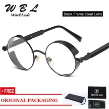 WarBLade женские прозрачные линзы солнцезащитные очки для женщин сплав рамка ретро мужские брендовые дизайнерские Круглые Солнцезащитные очки Винтаж