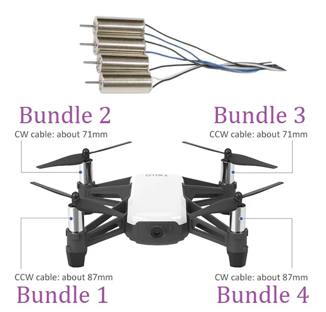 1 шт. матовый двигатель для Tello по часовой стрелке против часовой стрелки Двигатель универсальный CW двигатель CCW Для DJI TELLO запчасти