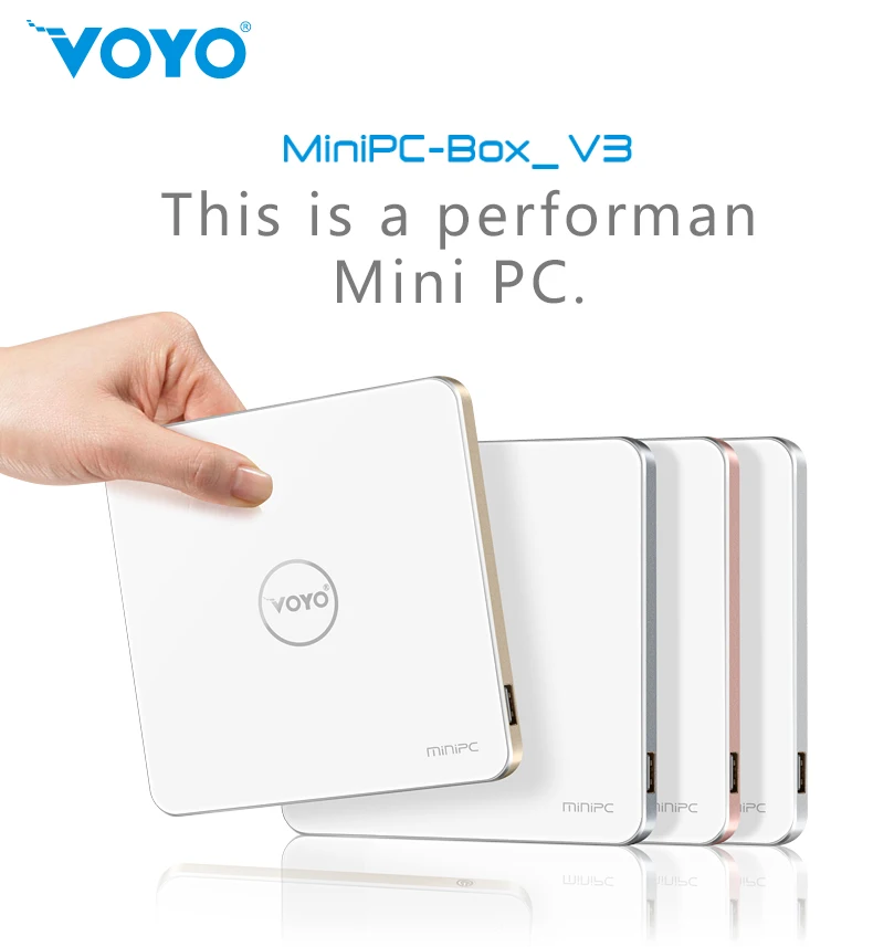 VOYO Mini PC V3 Super Small PC Intel Z8700 CherryTrial X7 License Windows 10 Pocket PC 4GB LPDDR3 RAM+128GB SSD USB3.0 Type C