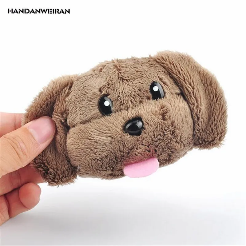 

HANDANWEIRAN 1Pcs New Hot Kawaii 13CM Dog Head Plush Stuffed Toys Lovely Dog Pendants Keychain Plush Toy For Kids Gift PP Cotton