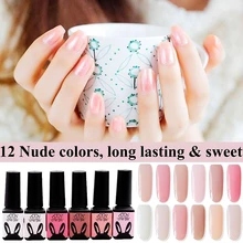 5 мл 12 Цветов полупрозрачный светло-розовые CHE Gel УФ светодиодный био-Гели Soak Off Гель лак для ногтей DIY Маникюрный набор ND12
