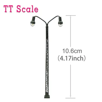 3pcs Model Railway Two-LEDs HO TT N Scale Lattice Mast Lamp Track Light Warm White LQS41-43