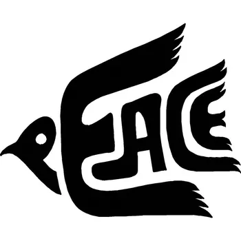 

12.7CM*10.2CM Peace Dove Decal Vinyl Home Decor Wall Car Truck Hippie Sticker Car Styling Accessories Black/Sliver C8-0880