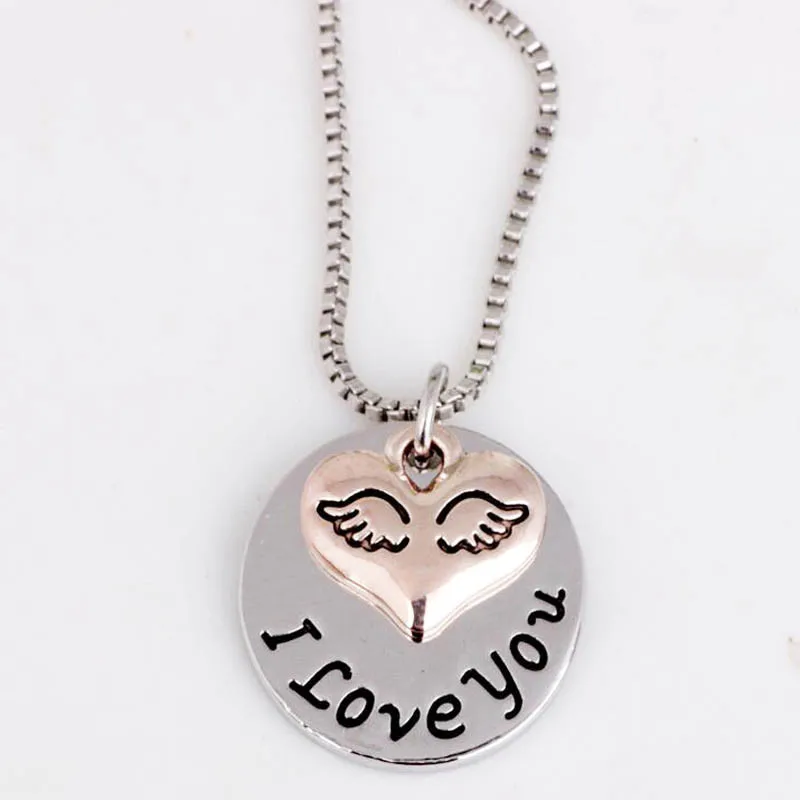 Wholesale Inspirational Necklace I Love You Pendant Necklace with Heart