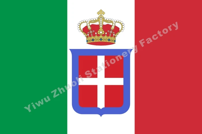 

Italy (1861-1946) Crowned Flag 150X90cm (3x5FT) 120g 100D Polyester Double Stitched High Quality Free Shipping