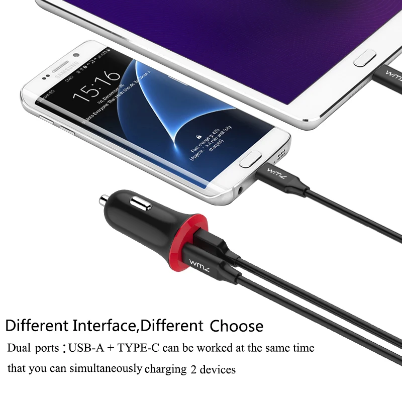 WMZ двойной зарядное устройство USB адаптер с usb 3,1 Тип C и универсальная зарядка через USB Порты 5 V 3A Адаптер зарядного устройства для нового MacBook