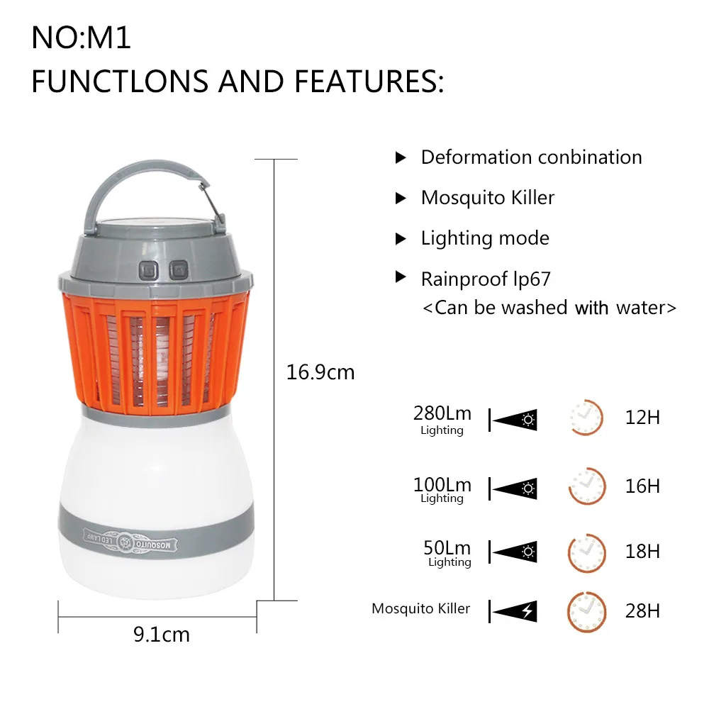 2-In-1-Portable-LED-Camping-Lantern-IP67-Waterproof-USB-Rechargeable-Mosquito-Killer-for-Emergency-Hiking
