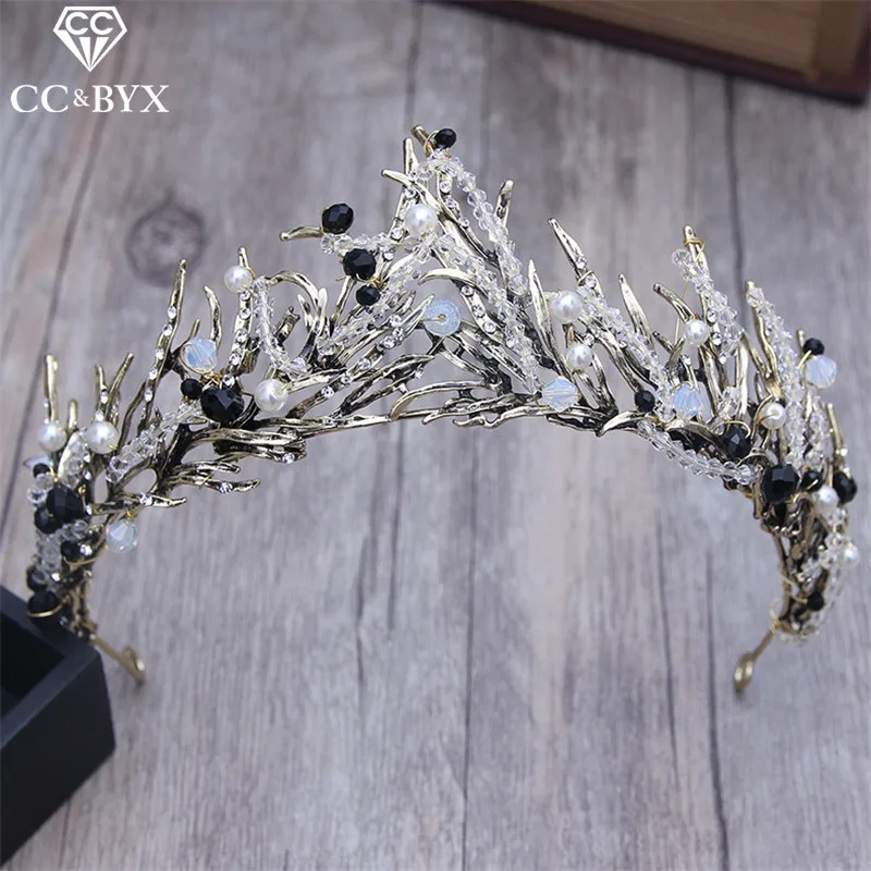 

CC Tiaras And Crwons Hairbands Vintage Baroque Engagement Wedding Hair Accessories For Bridal Party Jewelry Handmade Beads XY128