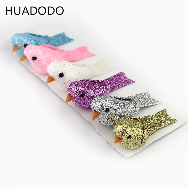 Huadodo 5 см блеск разноцветная пена искусственный птица diy ручной работы