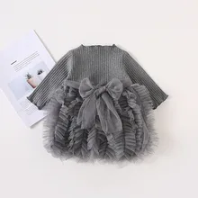 Детская одежда Дети Пушистый Smash многослойное платье Одежда для девочек на Рождество и день рождения костюм кружевное платье-пачка большой бант наряды От 0 до 4 лет