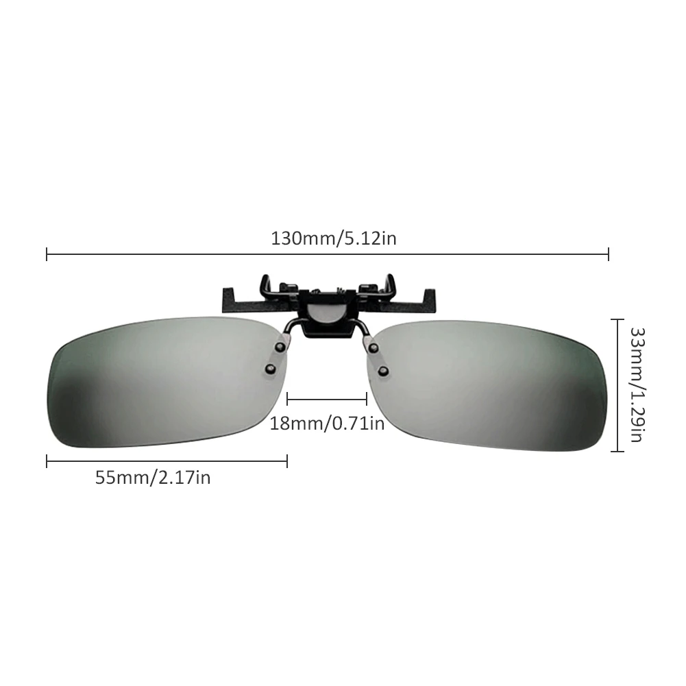 Поляризованные солнцезащитные очки с клипсой для вождения, с линзами ночного видения, солнцезащитные очки для мужчин и женщин, 2 размера