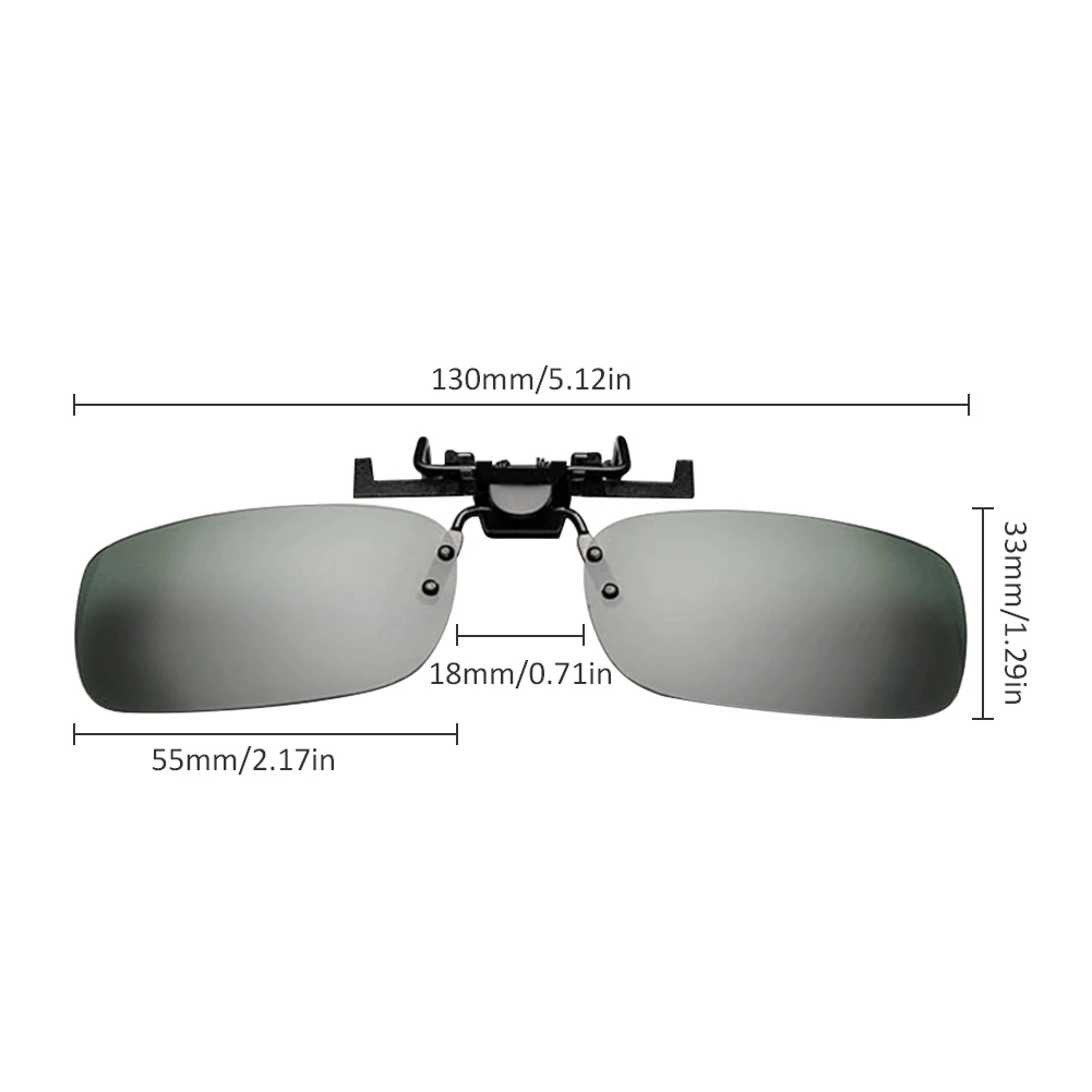Polarized Clip Sunglasses Driving Night Vision Lens Sun Glasses Male Anti-UVA UVB For Men Women 2 Size