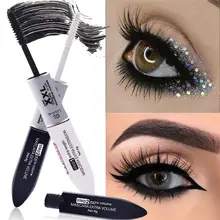  Hot 2 in 1 4D Mascara Silk Fiber Lash Mascara Waterproof Silk Fiber Volume Double Lengthening Curling Eye Mascara косметик 