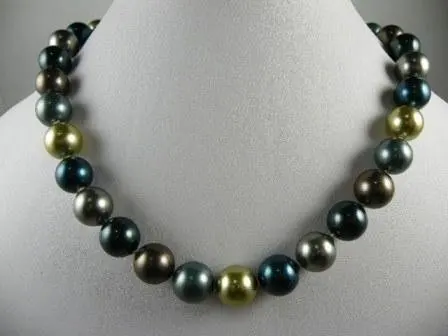 

Elegant 12MM Multicolor sea shell pearl necklace