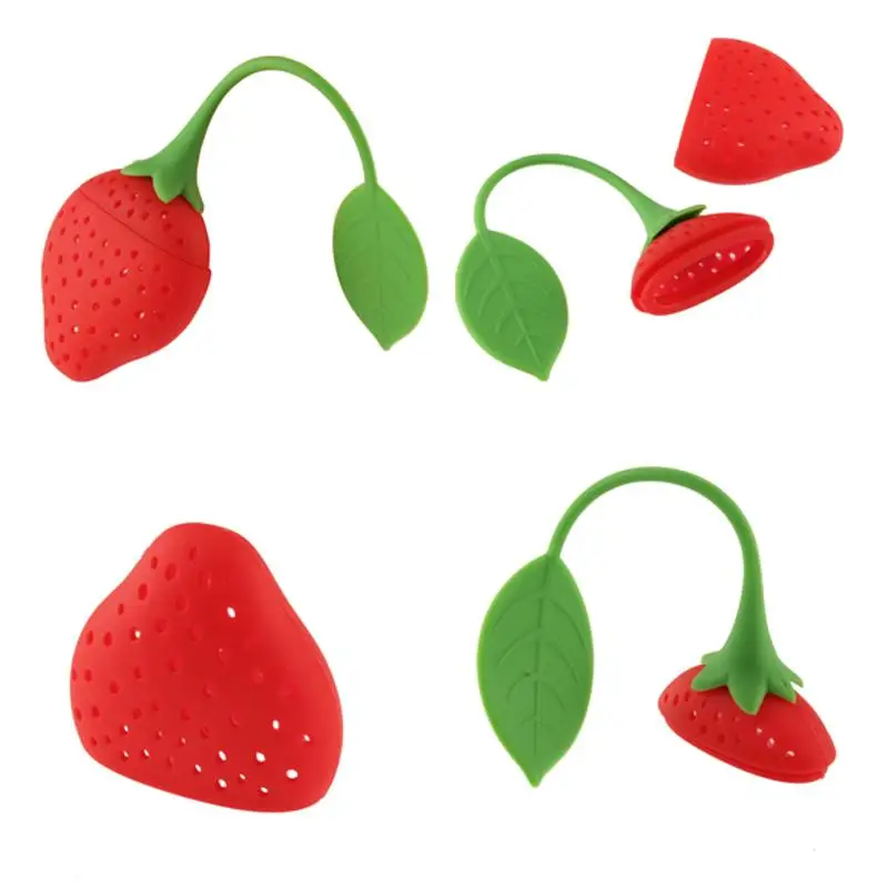 

Silicone Tea Bag Reuseable Strawberry Tea Bag Spice Infuser Filter Tea Tool Novelty Bag Mug Filter Tea Accessory