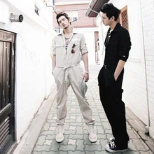 men 2017 Fashion spring and autumn popular casual jumpsuit Clothing overalls singer Big yards 27-44 men’s clothing
