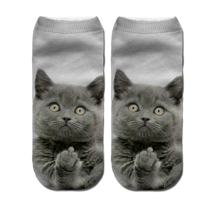 1 пара носков с 3D принтом кошки женские короткие носки до лодыжки Mujer повседневные чулочно-носочные изделия с принтом popsocket невидимые носки