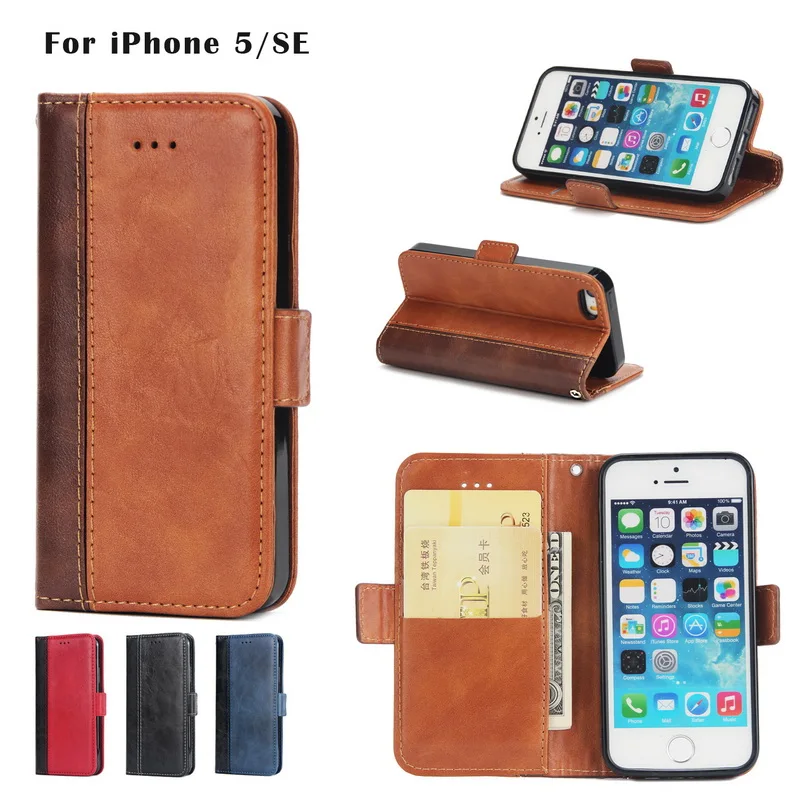 

PU Leather Card Holder Flip Book Wallet Phone Case for Coque iPhone 7 7Plus 8 8Plus 6 6S S Plus 5 5S SE XR XS Max Capa Fundas