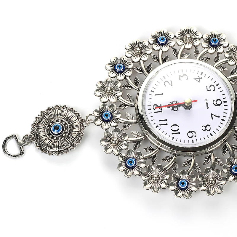 Сглаза турецкий цветочный узор Часы настенные Висячие подвеска, амулет Назар часы украшение дома Офис протектор EY4933