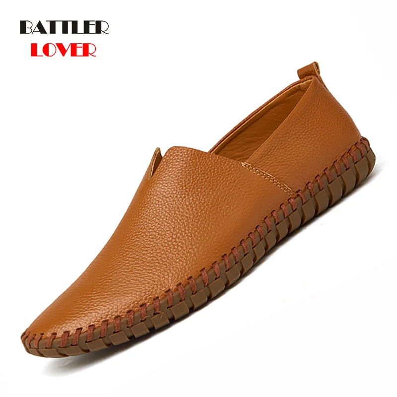 Men Sneakers 2019 New Fashion Driving Shoes Genuine Leather Mens Loafers Mocassins Spring Autumn Leisure Shoes Man Footwear Shoe