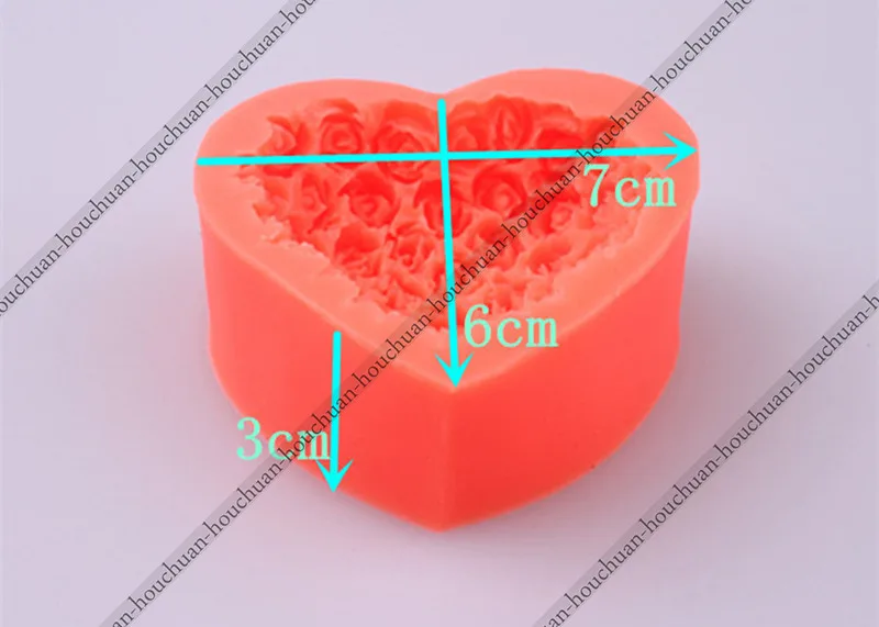 Лидер продаж силиконовая, в форме розы мыло формы торт украшения торта в форме любящего сердца десен паста Fondant(сахарная) глины форма для изготовления мыла