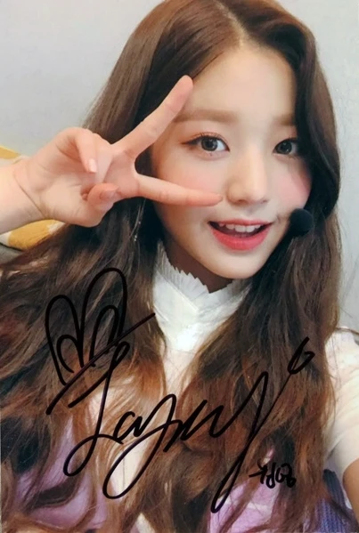 Ручная подпись IZ * ONE Izone Jang Won Young фото с автографом 5*7 K POP 102018A|Открытки и