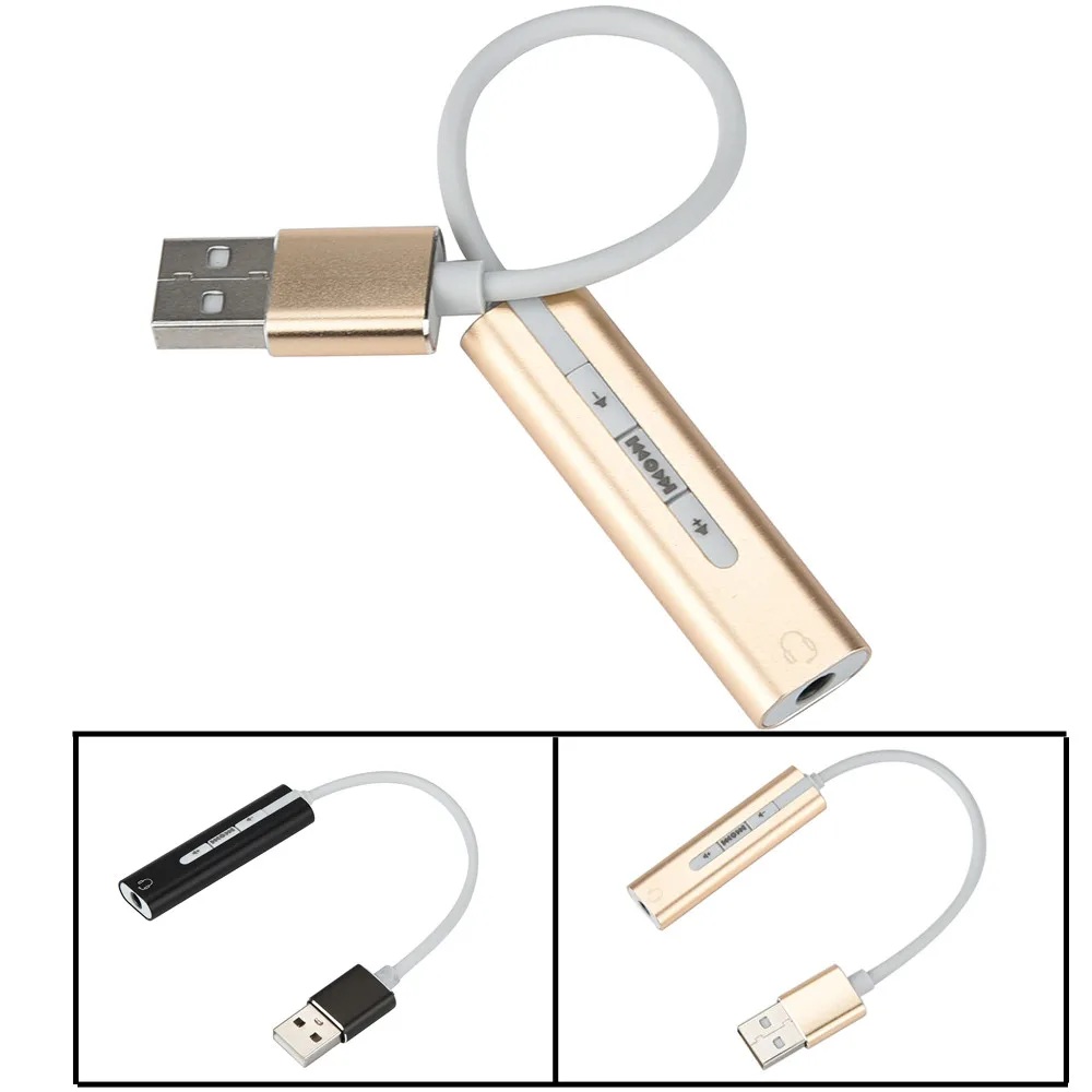 

USB 7.1 high-fidelity sound quality Sound Card External Converter Adapter with 3.5mm Aux Stereo for Mac#81