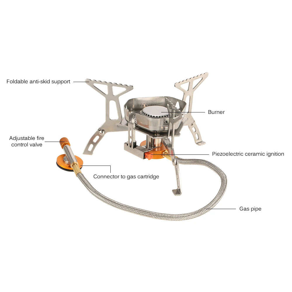 TOMSHOO 3500 Вт походная газовая плита, портативная уличная плита для приготовления пищи, Складная газовая плита, печь для выживания, складная разделительная горелка с коробкой