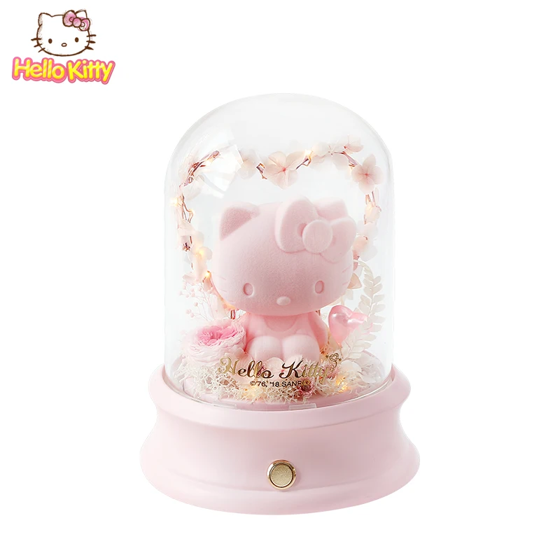 Японский hello kitty Presrved свежий цветок Bluetooth беспроводной динамик розовый в любовь музыкальная шкатулка Ночник светильник подарок на день рождения