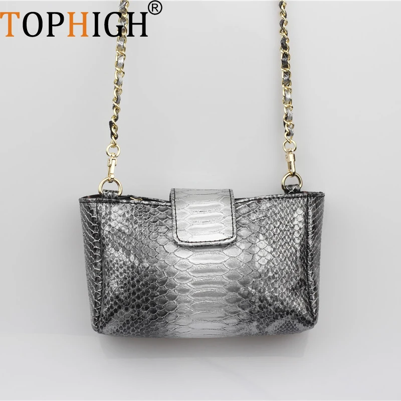 

New Arrival Snake Women Bags Genuine Leather Clutch Hot Style Luxury Designer Brand Messenger Bags Chain Shoulder Bag