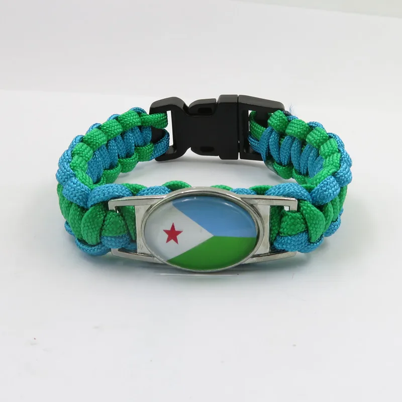 fashion love Djibouti National flag Bracelets handmade Djibouti bangle fashion Women and men ornament Djibouti flag bangle