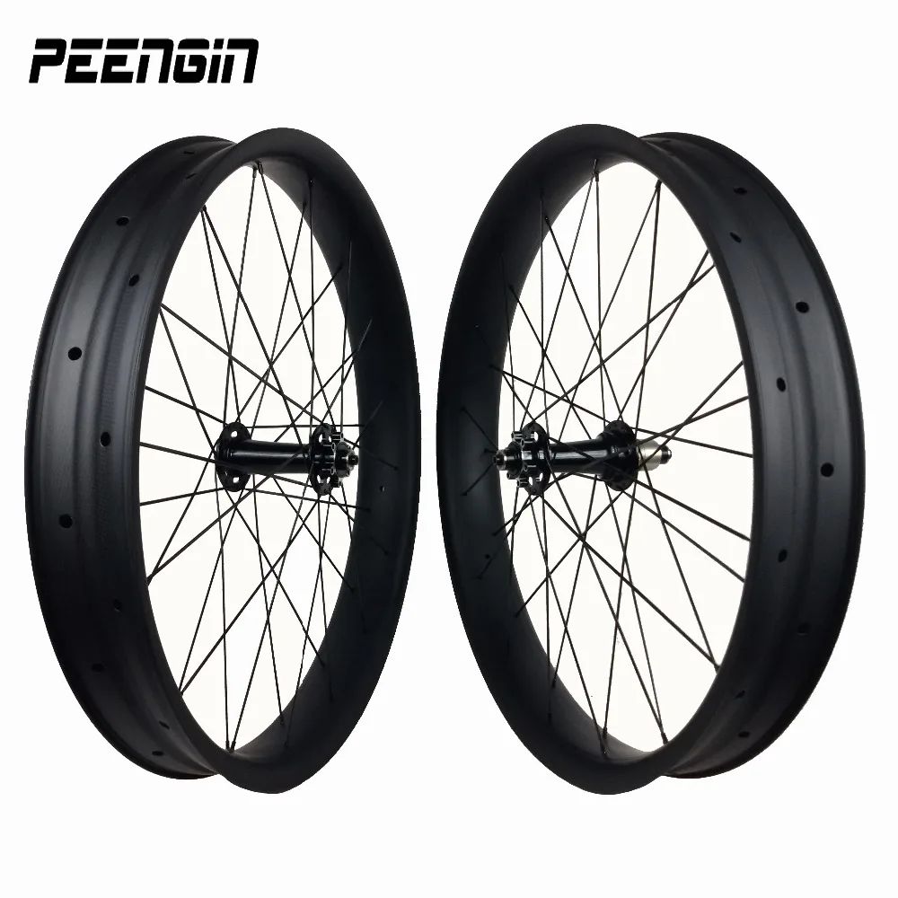 26er OEM зимние велосипедные диски из карбона fatbike wheelset 95 мм X 18 мм бескамерные обода QR/TA концентраторы ручной сборки с концентраторами Novatec/Powerway M74