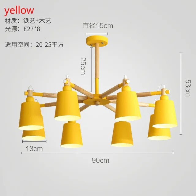 Потолочная люстра 3/5/6/8 Огни Гостиная светодиодный люстры лампы "макарон" Северное сияние твердой древесины Ремесло Лампы - Цвет корпуса: 8 Light