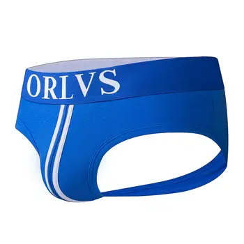 

ORLVS Brand Men Sexy Briefs Underwear Men G-string Thong Tanga Exotic Solid Panties Underwear Cotton Jockstraps