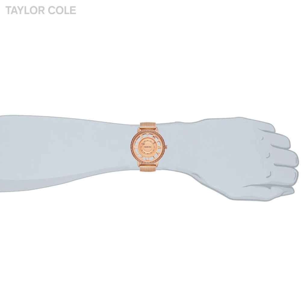 Женские наручные часы Taylor Cole розовые золотые модные брендовые повседневные