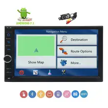 Android7.1 car stereo 2DIN GPS navigation radio two din 1080p video player supports Bluetooth WiFi+Backup Camera headunit no-dvd