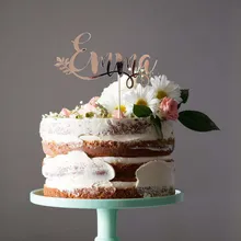Персонализированные Выгравированные торт Топпер s пользовательское имя с день рождения торт Топпер любое имя свадебный торт Топпер Декор поставки