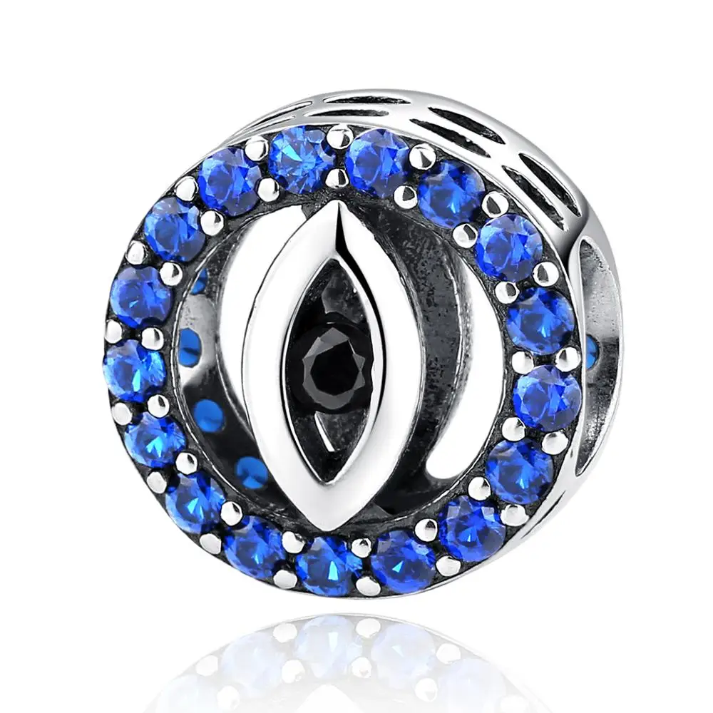 

Hermosa Fashion Jewelry 925 Sterling Silver Blue Eyes Zirconia Bead Charms Fit Women Bracelets & Bangles Jewelry SCC091