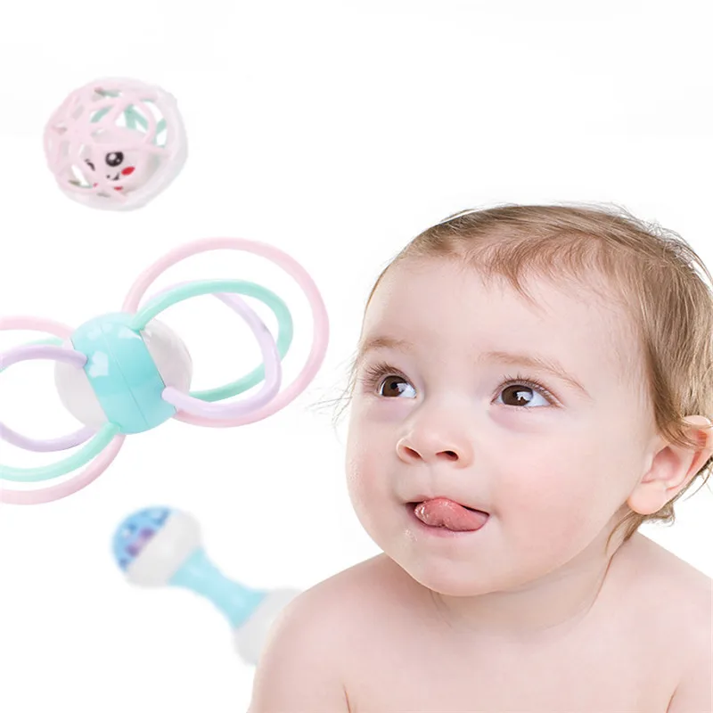 Soft Hand Rattle Touch Bite Caught Hand Ball Intelligence Grasping Gums Soft Teether Plastic Hammer For Baby Learning Grasping Soft Hand Rattle Touch Bite Caught Hand Ball Intelligence Grasping Gums Soft Teether Plastic Hammer For Baby Learning Grasping