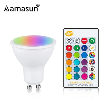 

Dimmable GU10 LED Bulb 85-265V RGB Lampada Led Lamp RGBW RGBWW 10W Spot Light Bombillas Remote Controller 16 Colors 200LM