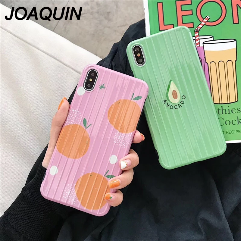 

Summer fruit Orange avocado Color Cover Cases For iPhone X XR XS Max 7 8 6 6s Plus Soft TPU Silicone Smart Capa