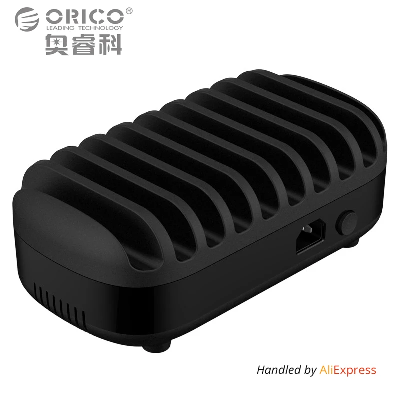 ORICO 10 Ports USB Charger Station Dock with Holder 120W 5V2 4A 10 USB Charging for