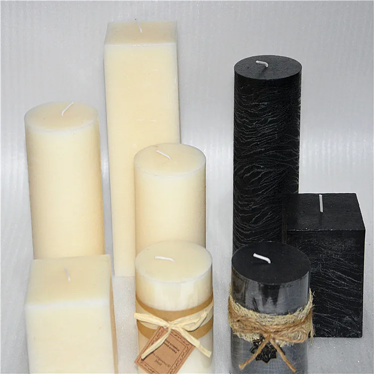 

CHUANGGE Aromatherapy Candle Decoration Scented Smokeless Essential Oil Fragrance Wedding Candle Ivory White Black